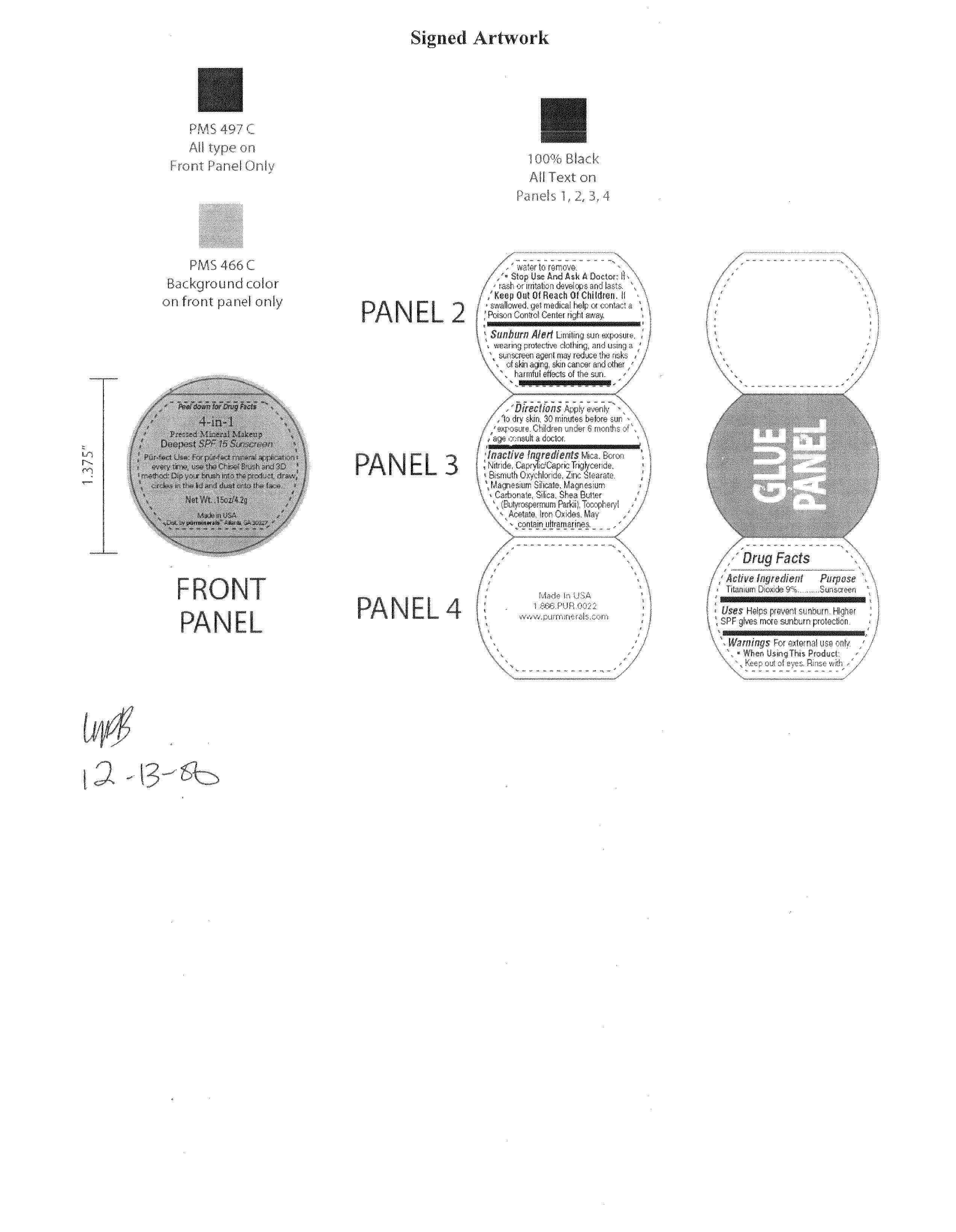 Purminerals  4 in 1 Makeup SPF 15 Deepest